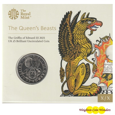 2021 BU £5 Coin Pack - Queen's Beast - Griffin of Edward III